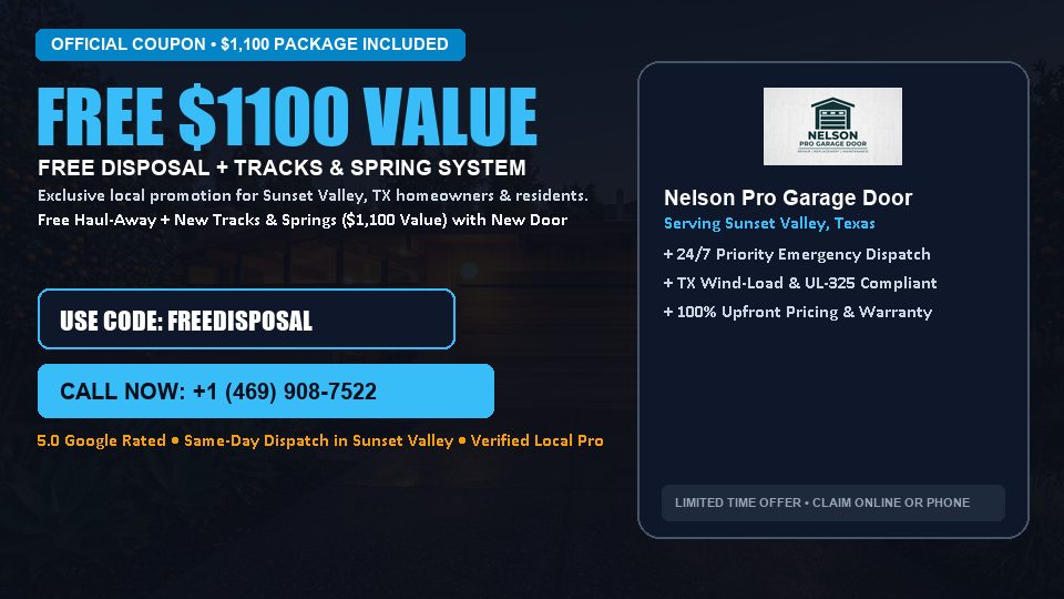 FREE Old Door Haul-Away & Heavy-Duty Tracks in Sunset Valley, TX - Nelson Pro Garage Door